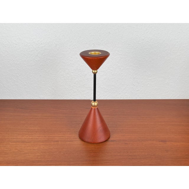 Postmodern Metal Wood Candleholder, 1980s For Sale - Image 12 of 12