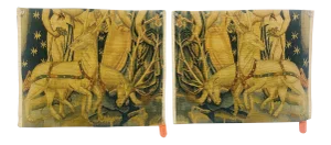 Italian Hand Woven Wool Tapestry Fragments - a Pair