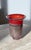 Contemporary 2006 Studio Paran Handblown Vase, Red Orange With Silver Leaf For Sale - Image 3 of 5