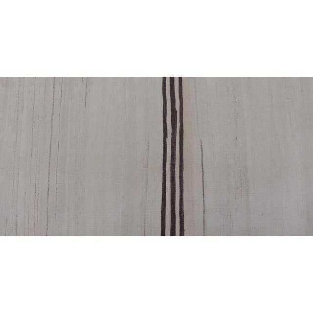 Vintage Turkish Kilim Runner With Subtle Neutral Tones and Elegant Stripes 2'5 X 13'10 For Sale - Image 9 of 10