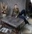 Loom Grey Sculpted Platform Leather Ottoman Coffee Table For Sale - Image 4 of 11