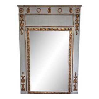 19th Century French Trumeau Style Mirror For Sale