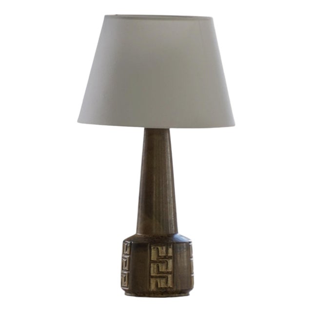 Large Danish Modern Ceramic Stoneware Table Lamp by Løvemose, 1960s For Sale