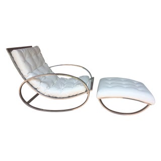 Mid-Century Renato Zevi Ellipse Rocker & Ottoman For Sale