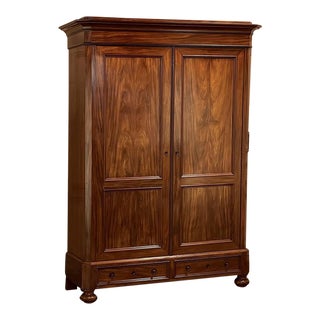 19th Century French Louis Philippe Period Mahogany Armoire For Sale