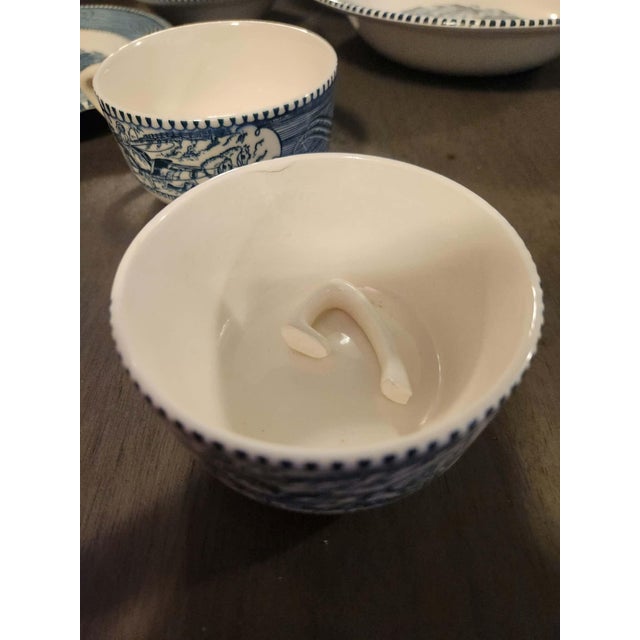 Vintage Royal China Currier & Ives Blue Dinnerware & Glassware Set - 67 Pieces For Sale - Image 10 of 11