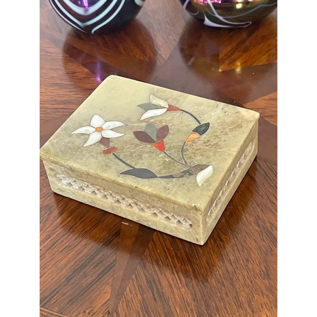 1940s Set of 3, Antique Stone Boxes Dish Desk Accessories For Sale - Image 5 of 7
