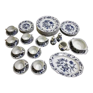 1970s Blue Danube Blue Onion China Service for 8 Plus Serving Pieces