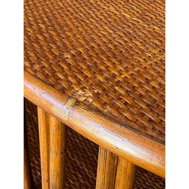 Vintage Boho Rattan Tiered Side-Center Table For Sale In Naples, FL - Image 6 of 11