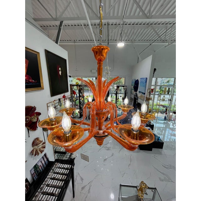 Orange Chandelier by Barovier & Toso For Sale - Image 10 of 12
