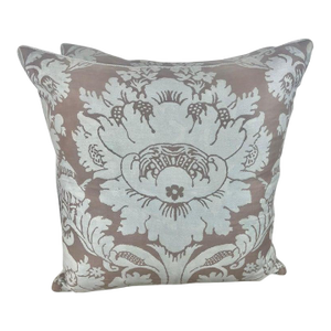 Pair of Authentic Blue & Gray Fortuny Pillows