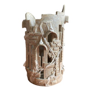 Mid 20th Century Signed Ceramic Votive Holder For Sale