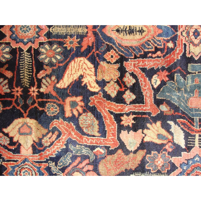 Antique Persian Feraghan Sarouk, the Most Unusual For Sale In Chicago - Image 6 of 7