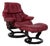 Reno Leather Recliner in Red with Footstool and Manual Function by Stressless, Set of 2 For Sale