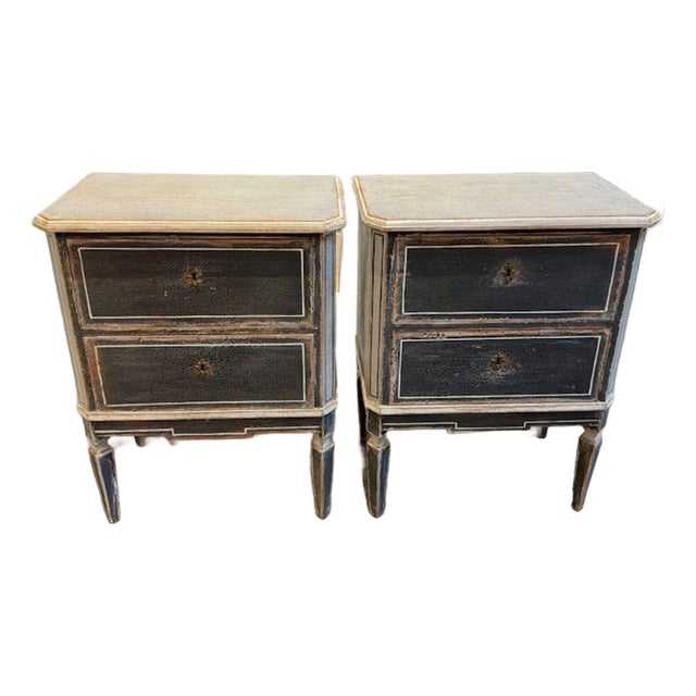 Pair of German Hand-Painted Neo-Classical Style Tables For Sale