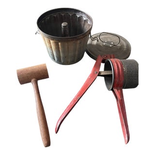 3 Antique American Kitchen Ware Accessories For Sale