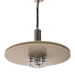 Scandinavian Space Age Hanging Lamp in Lacquered and Chromed Metal, 1970s For Sale