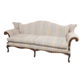 Mahogany Sofa in Fabric and Mahogany For Sale