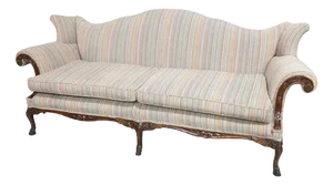 Mahogany Sofa in Fabric and Mahogany