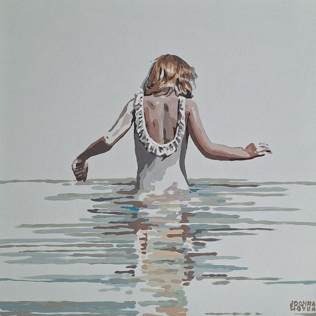 Joanna Woyda, The Beach: In the Water, 2026, Acrylic Painting on Canvas For Sale - Image 4 of 4