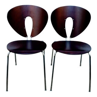 Jesus Gasca Veneer Globus Chairs - A Pair For Sale