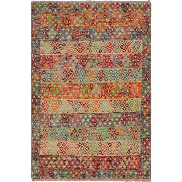Eclectic Balochi Blue/Gray Wool Rug - 3'2''x5'1'' For Sale - Image 11 of 11