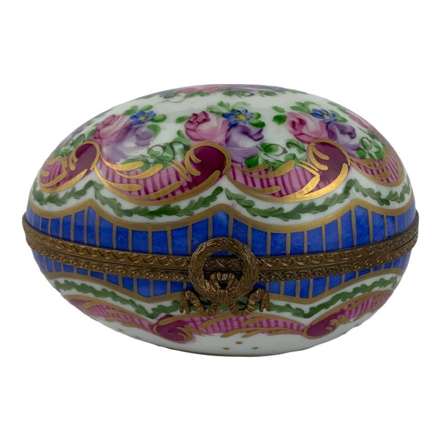 Hand-Painted Porcelain Egg For Sale