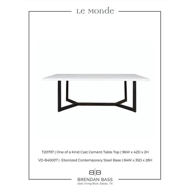 Metal Modern Cement and Steel Dining Table For Sale - Image 7 of 7