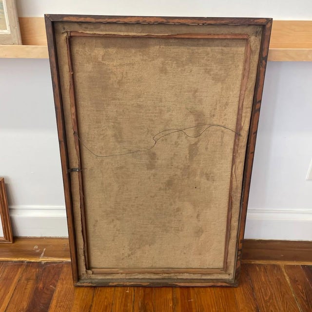 1960s Brutalist Abstract Subway Tunnel Oil Painting Signed K. Parker For Sale In New York - Image 6 of 6