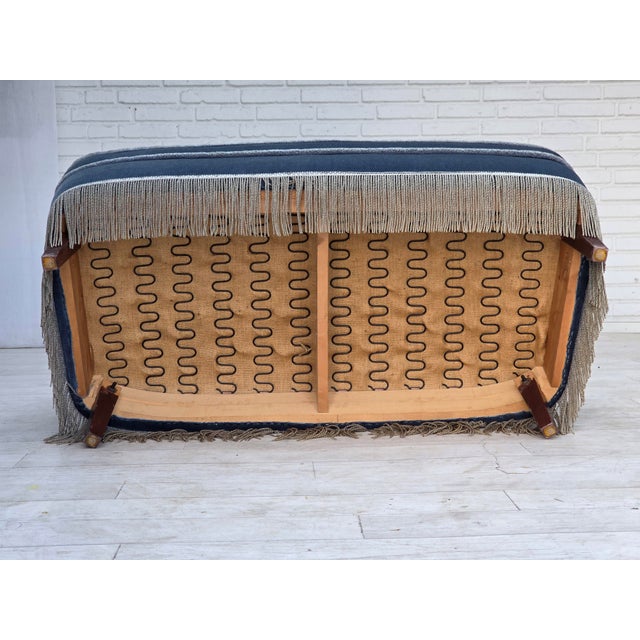 1960s Vintage Danish Two-Seater Sofa in Furniture Velour and Beech, 1960s For Sale - Image 5 of 18