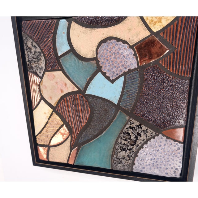 Brown Wet-Cut Mosaic Wall Decoration For Sale - Image 8 of 11