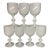 1930s French Portieux Vallerysthal White Opaline Water Goblets 6.5” - Set of 7 For Sale