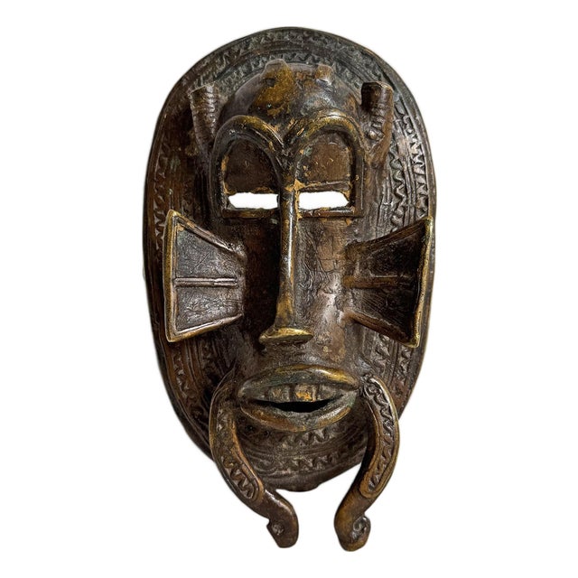 Antique West African Bronze Senufo Mask For Sale