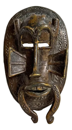 Antique West African Bronze Senufo Mask