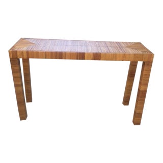 Raffia Parsons Console Table For Sale