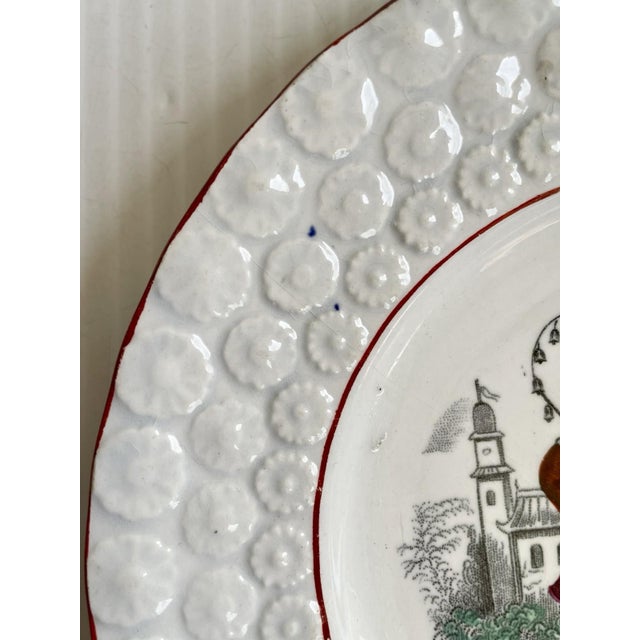 Victorian Antique Jb Cappellemans Pearlware Child’s Plate, Children Playing 1847-1870 For Sale - Image 3 of 10