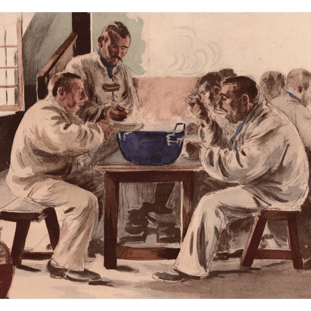 J. Baseilhac, La Soupe à la Chambrée, 1898, Lithograph For Sale - Image 3 of 9
