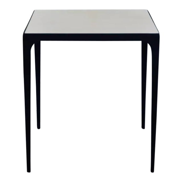 Esquisse' Parchment and Wrought Iron Side Table by Design Frères For Sale
