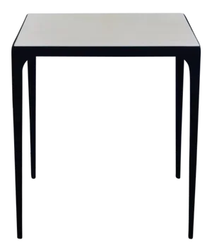 Esquisse' Parchment and Wrought Iron Side Table by Design Frères
