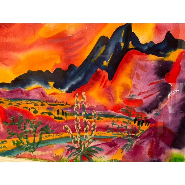 "Summer's Day" Phyllis Kapp Watercolor, Framed For Sale - Image 4 of 5