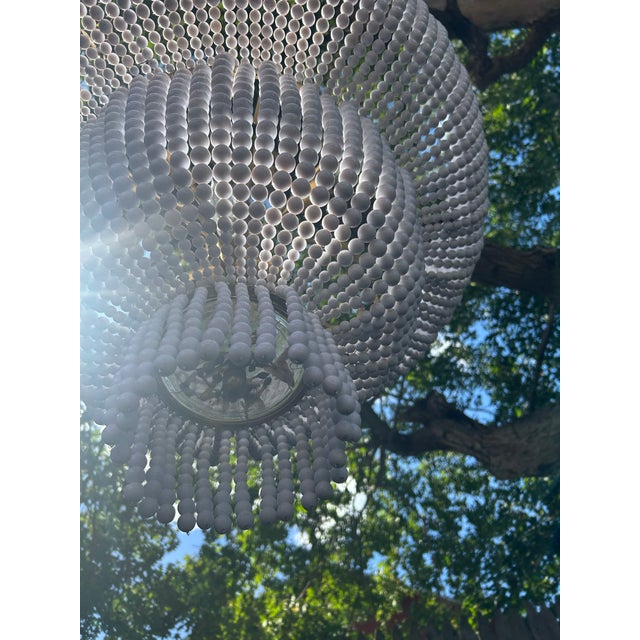 Visual Comfort Signature Aerin "Jacqueline" Unused Two-Tier Chandelier - Antique Brass & White Acrylic For Sale - Image 6 of 12