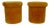 Orange-Yellow Faux Fur Ottomans with Interior Storage Compartment, 1970s For Sale