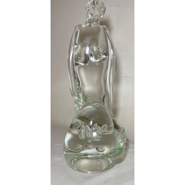 Transparent 1990s Large Luigi Moro Hand Blown Glass Nude Lady Woman Mermaid Sculpture Statue Art For Sale - Image 8 of 14