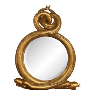 Rose Tarlow Melrose House Regency Style Giltwood Serpent Mirror For Sale