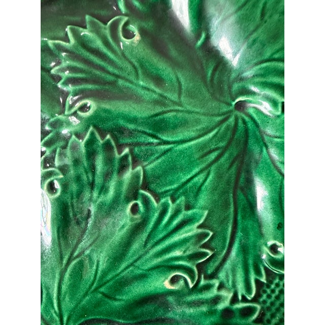 Antique Majolica Green Plates-Set of Four For Sale - Image 16 of 18