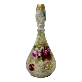 Antique Ernst Wahliss Ew Turn Vienna Roses Porcelain Vase, 8" For Sale