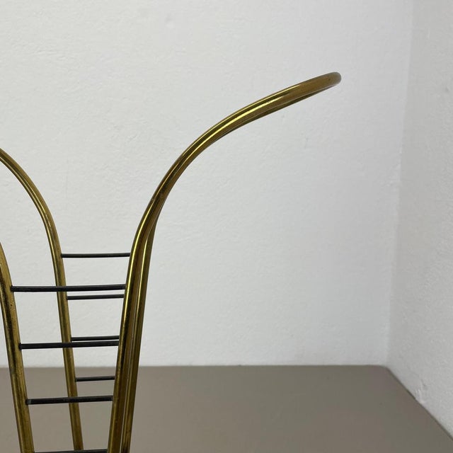 Mid-Century Modernist Bauhaus Metal Brass Umbrella Stand, Germany, 1950s For Sale - Image 4 of 18