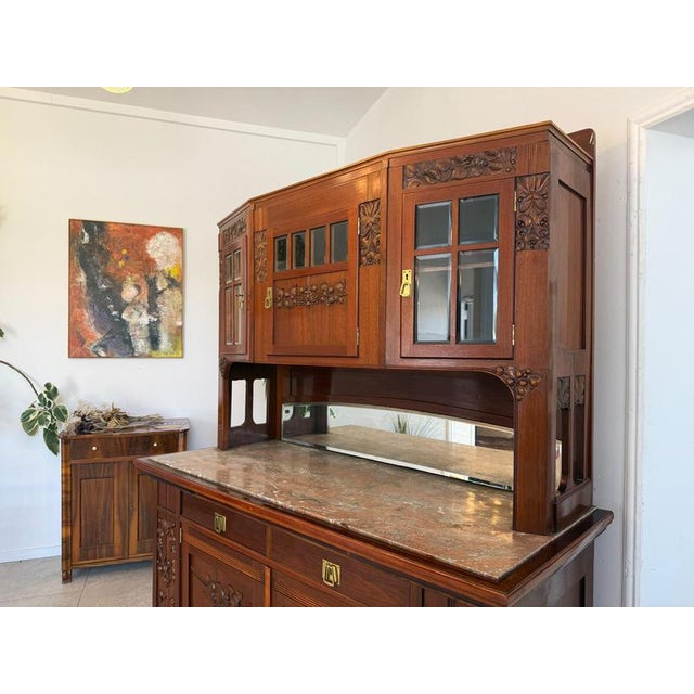 Art Nouveau Buffet in Oak Veneer, 1920s For Sale - Image 9 of 13