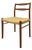 1970s Mid-Century Danish Modern Ladder-Back Dining Chair With Woven Paper Cord Seat For Sale