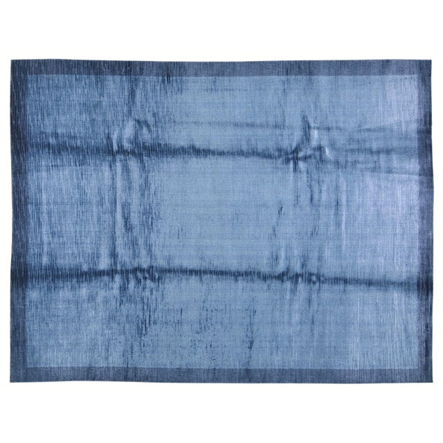 Textile 1990s Modern Minimalist Hand Knotted Silk Rug With Soft Texture,8'X10'3" For Sale - Image 7 of 7